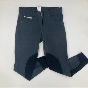 Size 30 grey breeches with black knee patches